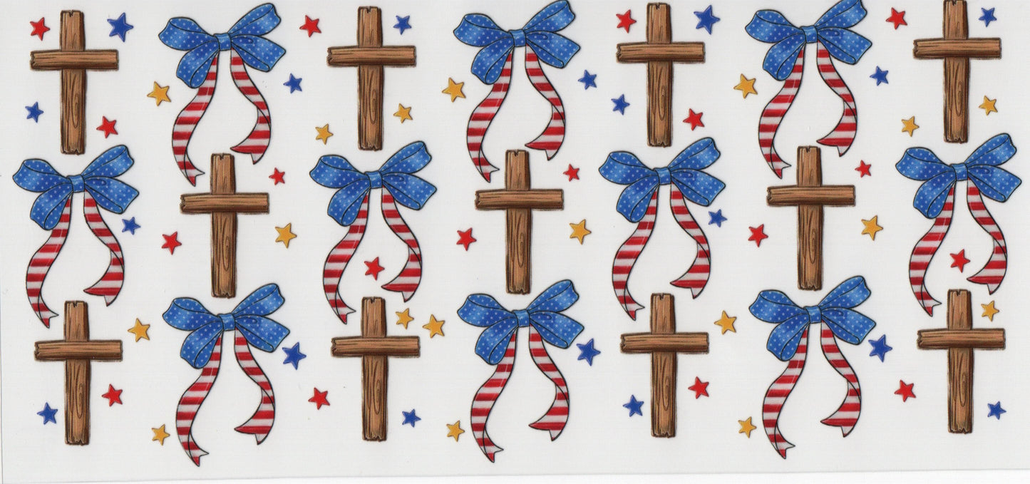 Patriotic Bows w/Crosses - Wrap