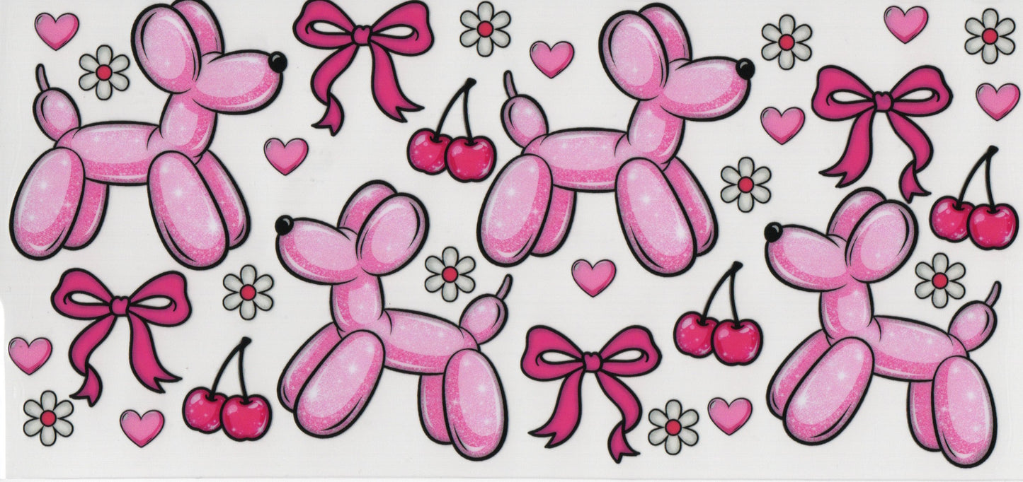 Pink Balloon Dogs w/Cherries and Bows - Wrap