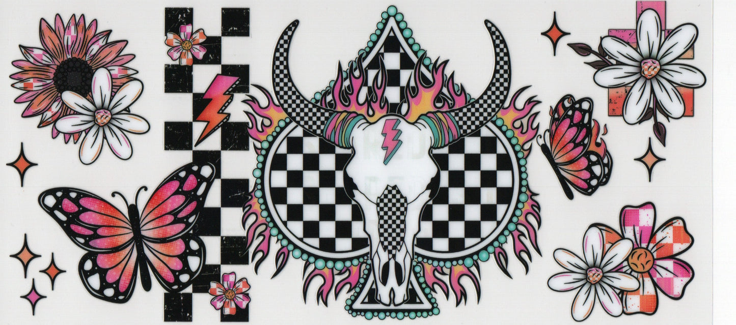 Western Bullskull Checkered - Wrap
