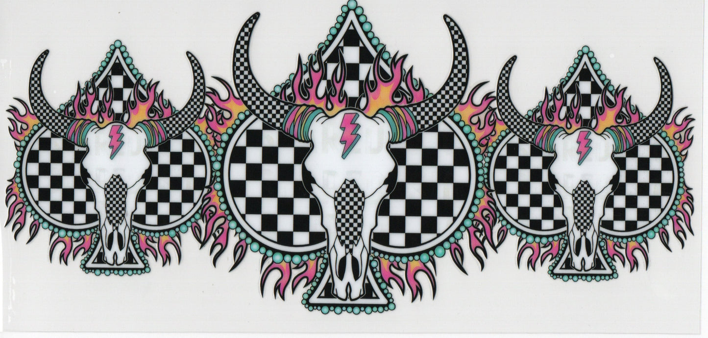Western Bullskull Trio Checkered - Wrap
