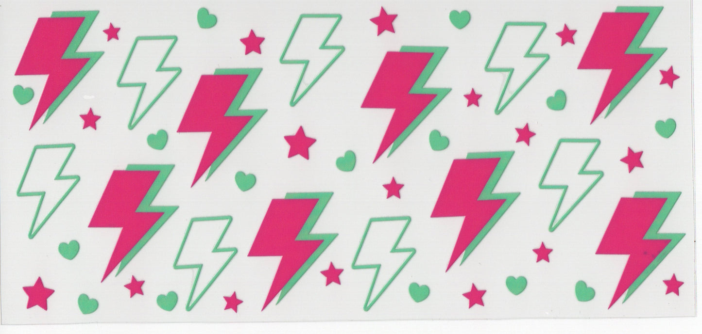 Pink & Teal Lightening Bolts - Wrap