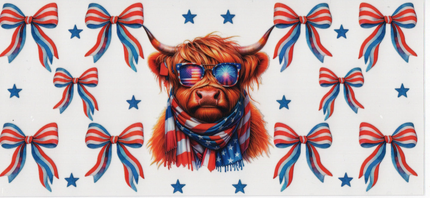 Bow Patriotic Cow - Wrap