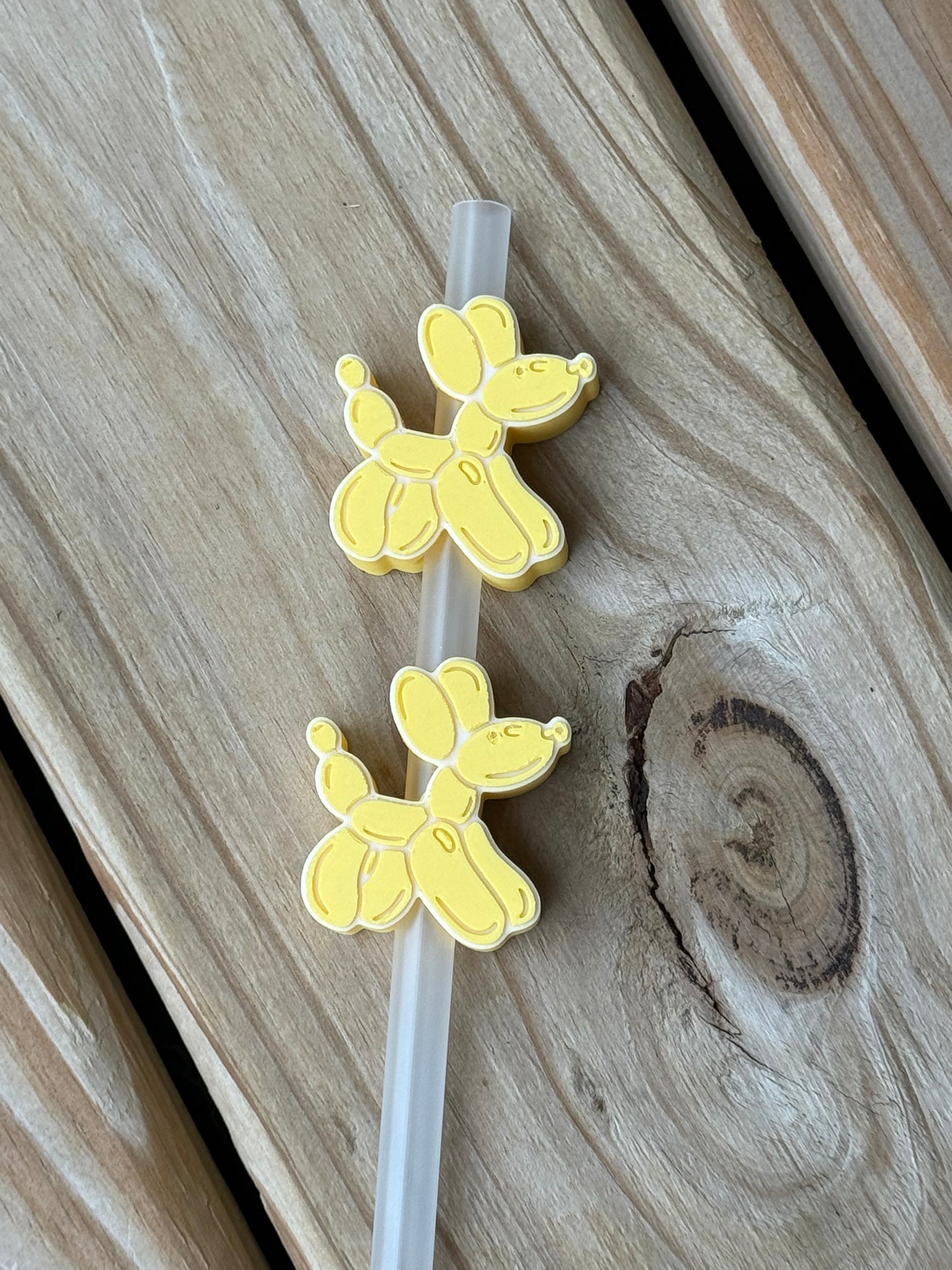 Balloon Dogs of Many Colors - 3d Straw Topper