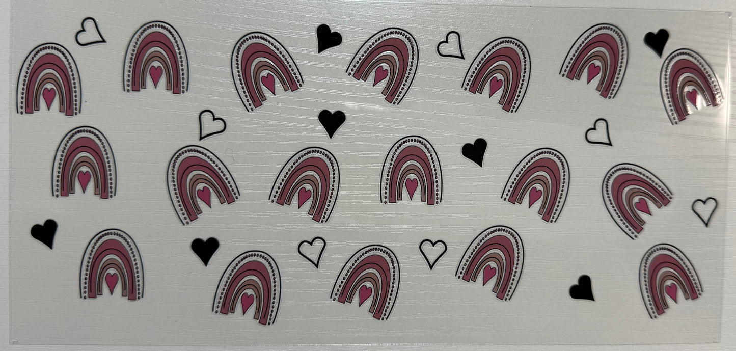 Boho Rainbows w/Black Hearts - Wrap