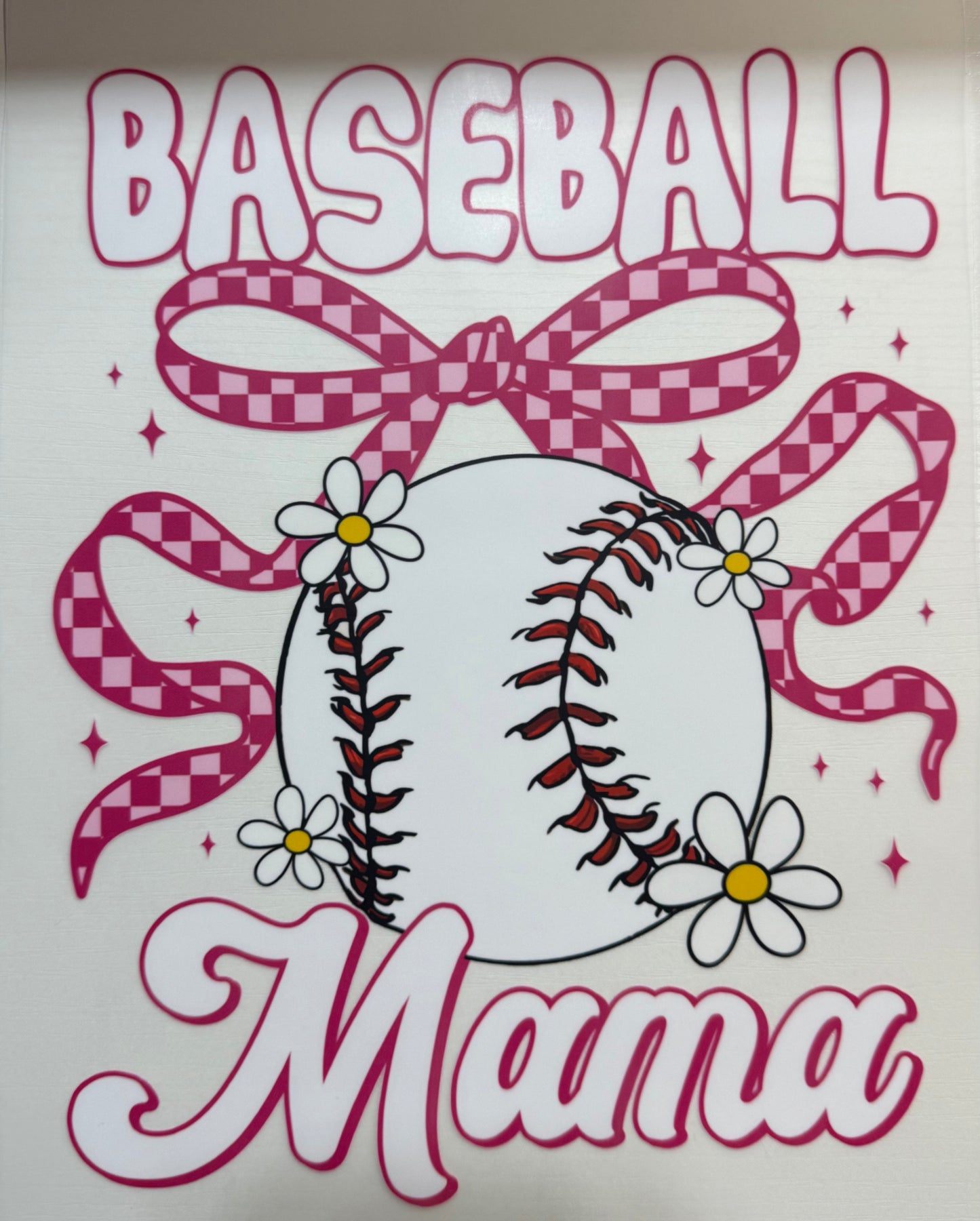Baseball Mama (Checker Bow) - DTF