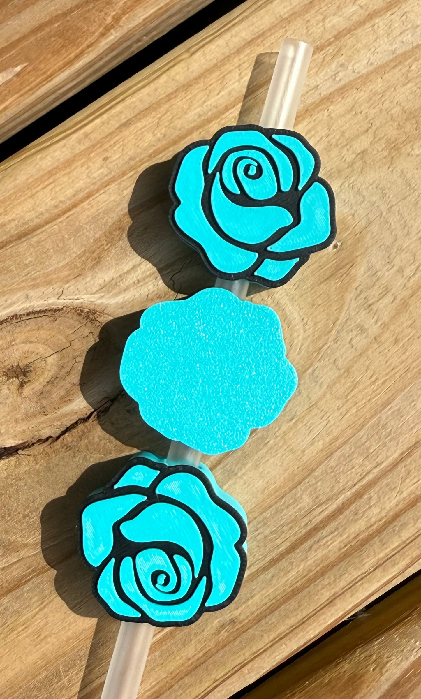 Rose - 3d Straw Topper