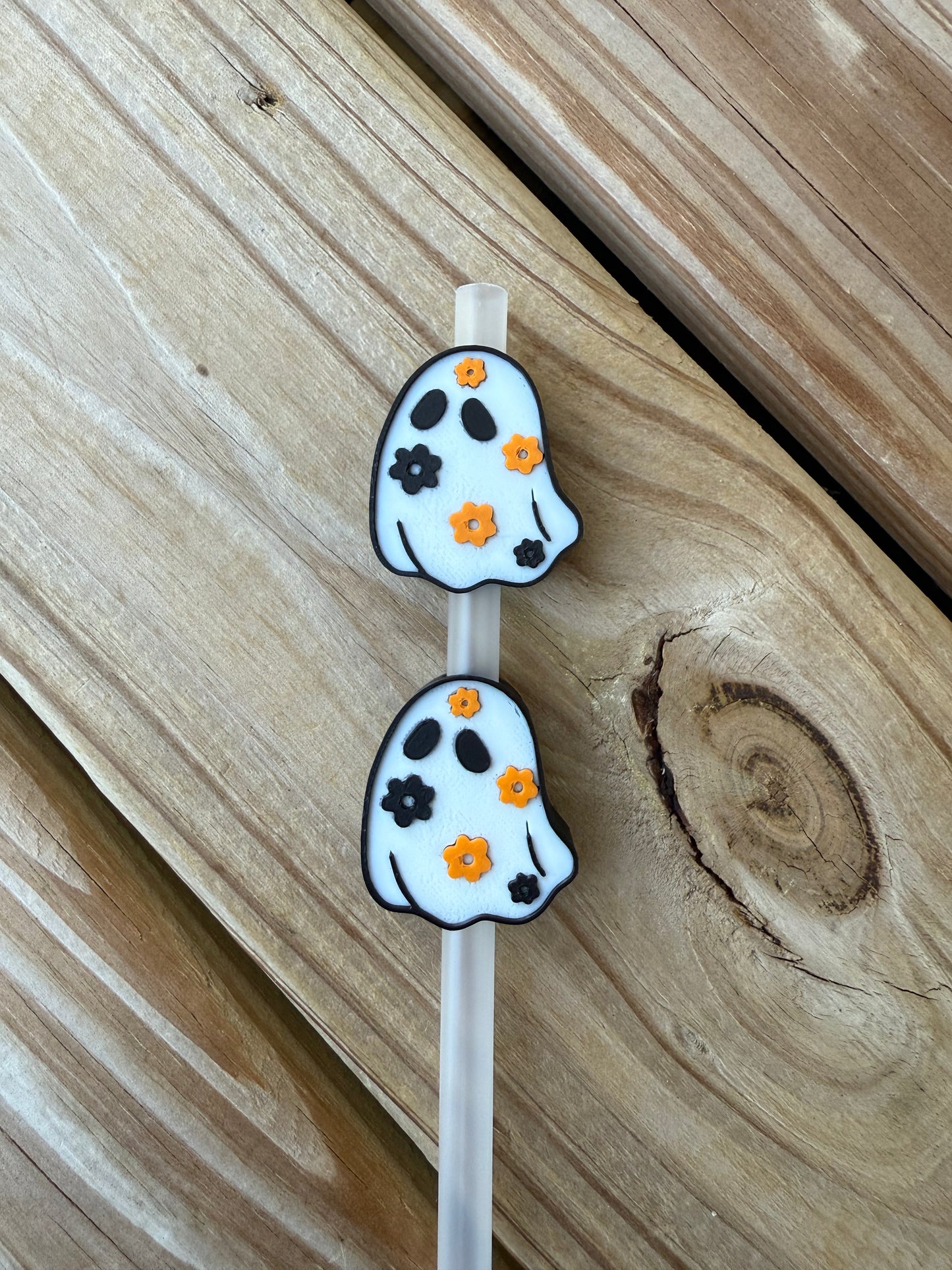 Floral Ghost - 3d Straw Topper