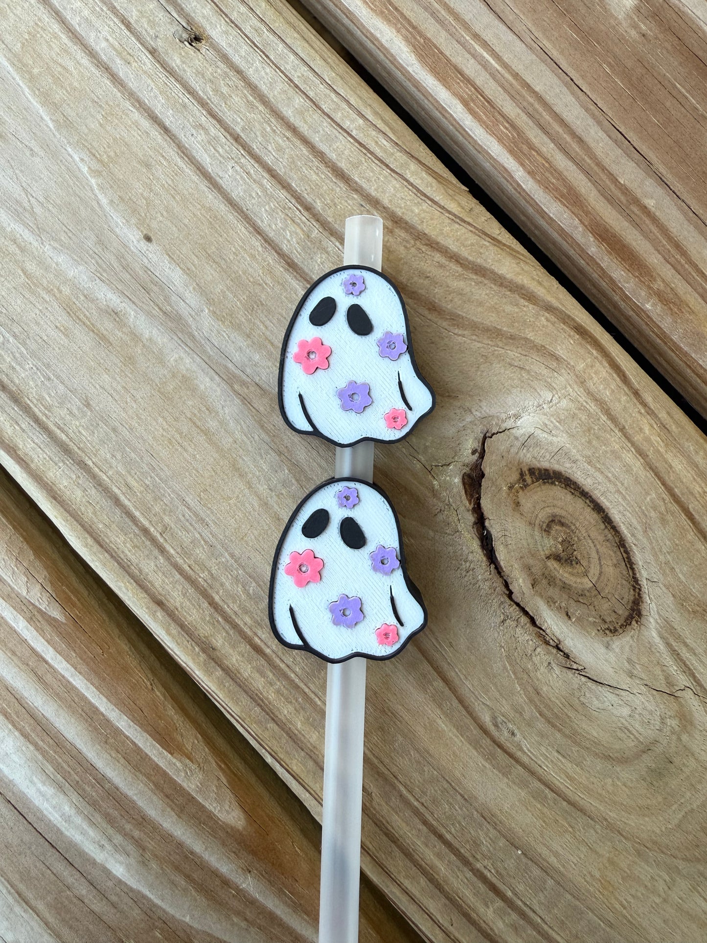 Floral Ghost - 3d Straw Topper