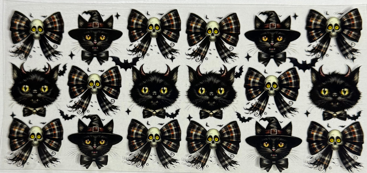 Spooky (Witch Cats & Plaid Bows) - Wrap