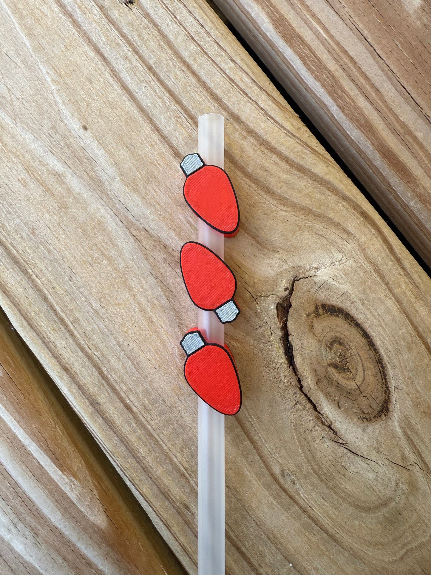 Christimas Light Bulb - 3d Straw Topper