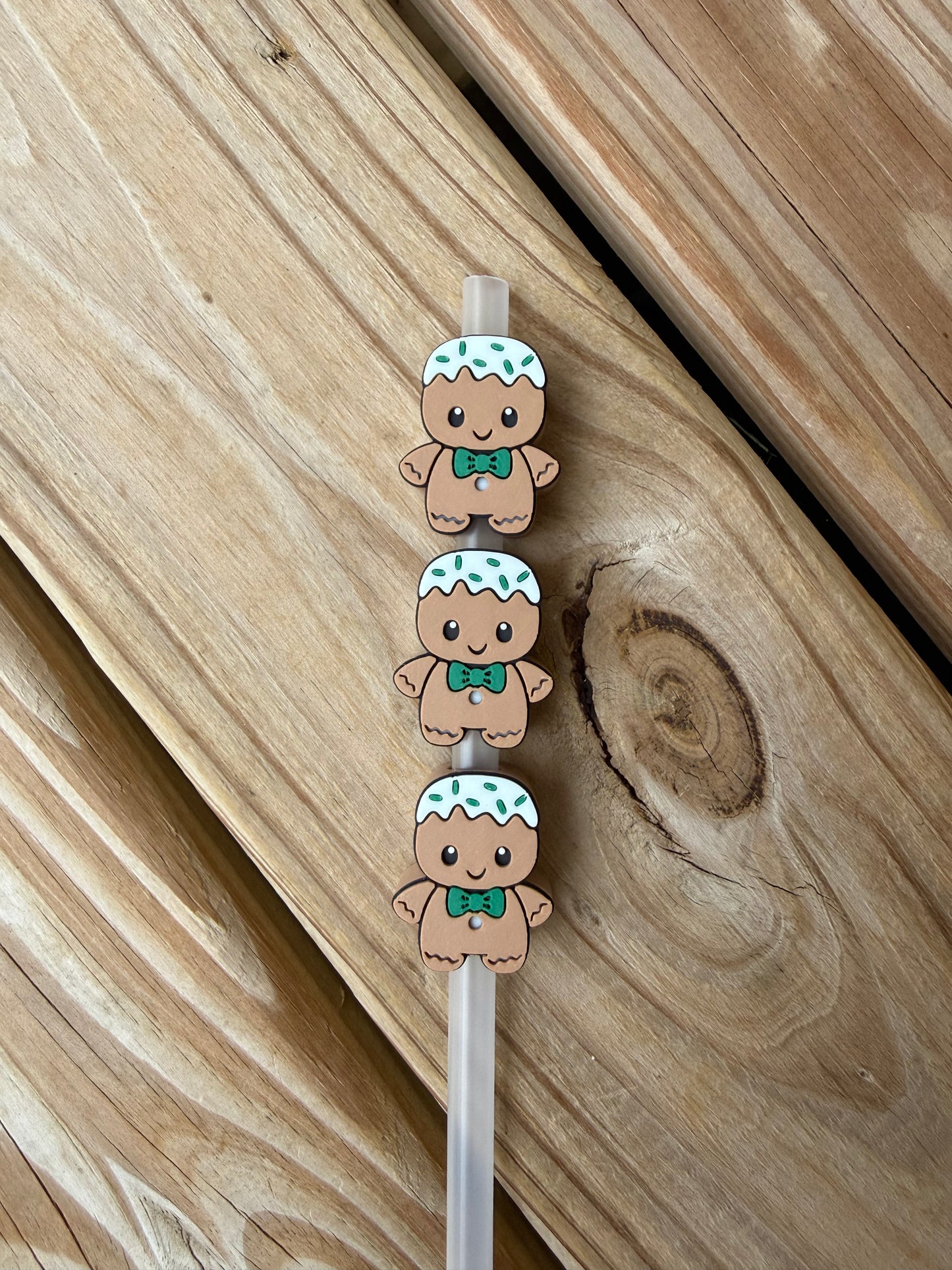 Cute Gingerbread - 3d Straw Topper