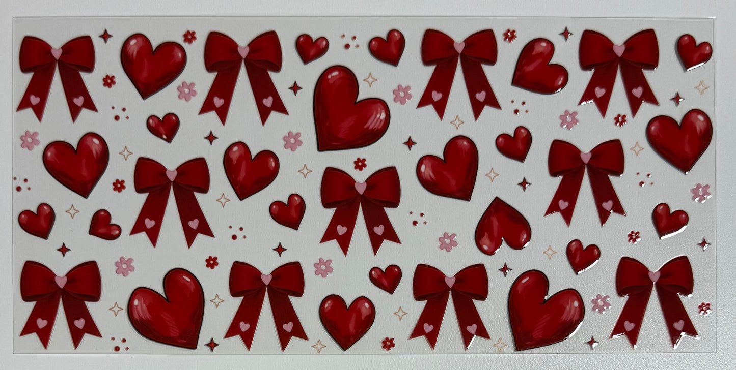 Red Bow w/ Hearts - Wrap