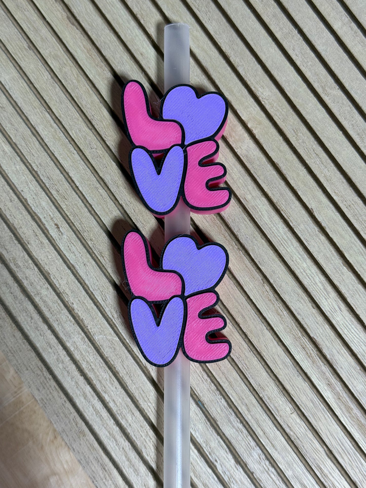 Bubble Love - 3d Straw Topper