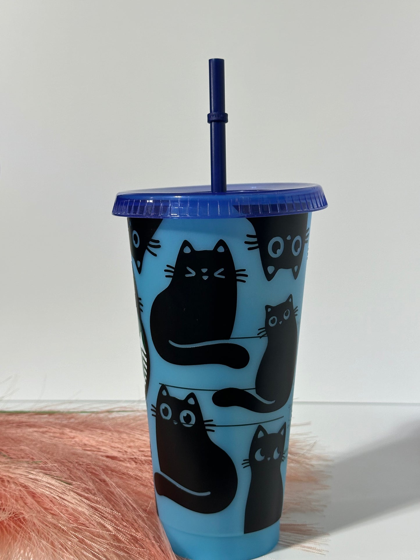 24 oz - Cold Cup- Black Cat
