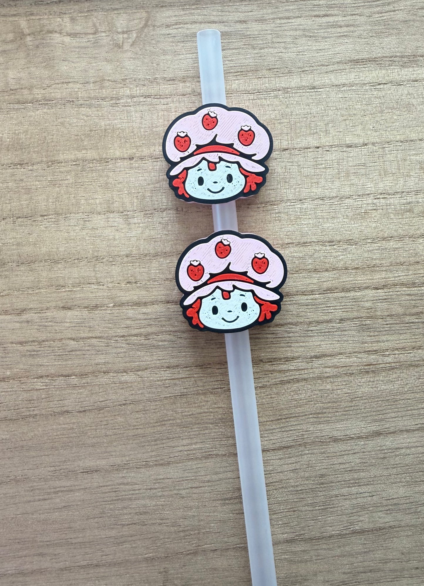 Strawberry Girl - 3d Straw Topper