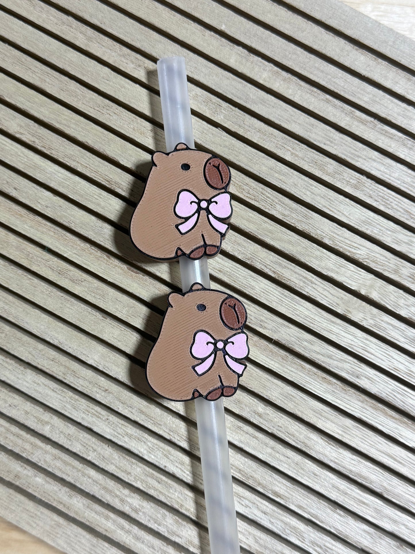 Capybara w/Bow - 3d Straw Topper