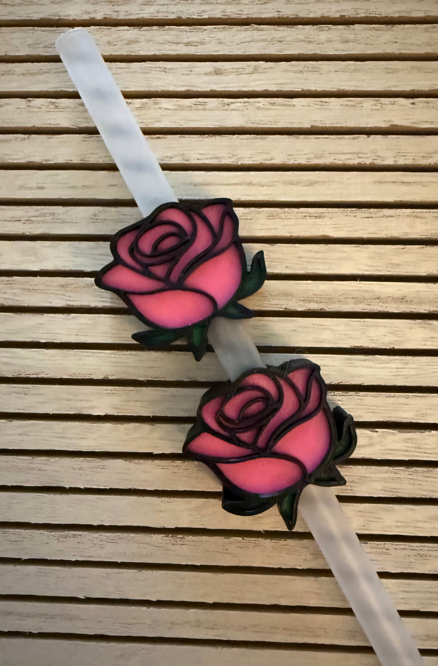 Rose - 3d Straw Topper