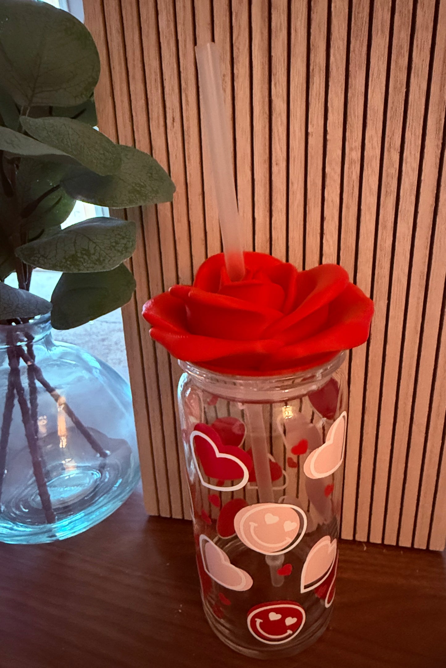 Single Rose Full Top - 3d Straw Topper
