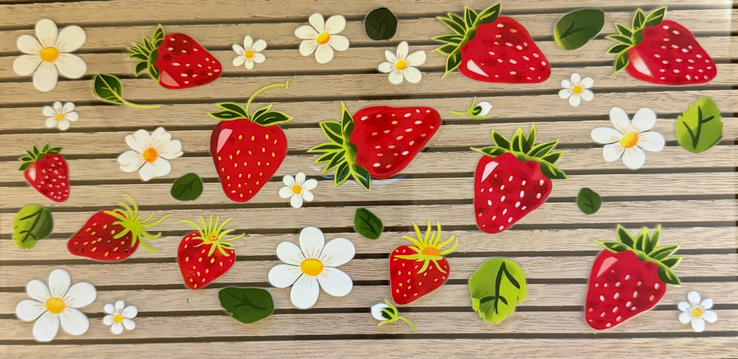 Strawberries w/White Daisy - Wrap