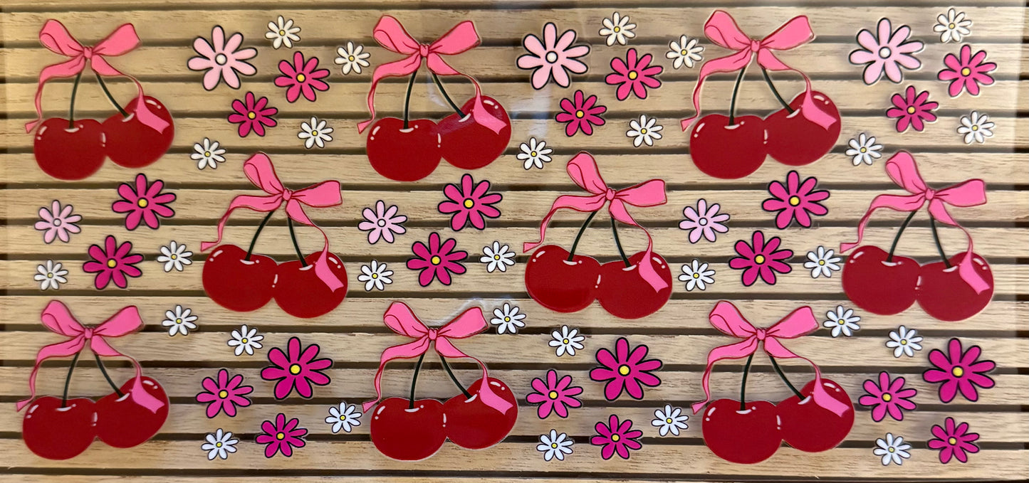 Cherries w/Pink Bows and Flowers - Wrap