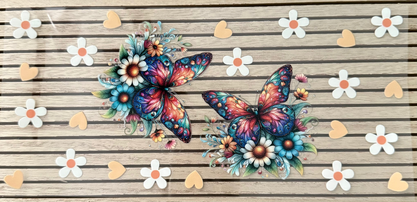 Butterfly w/Daisy & Yellow Hearts - Wrap