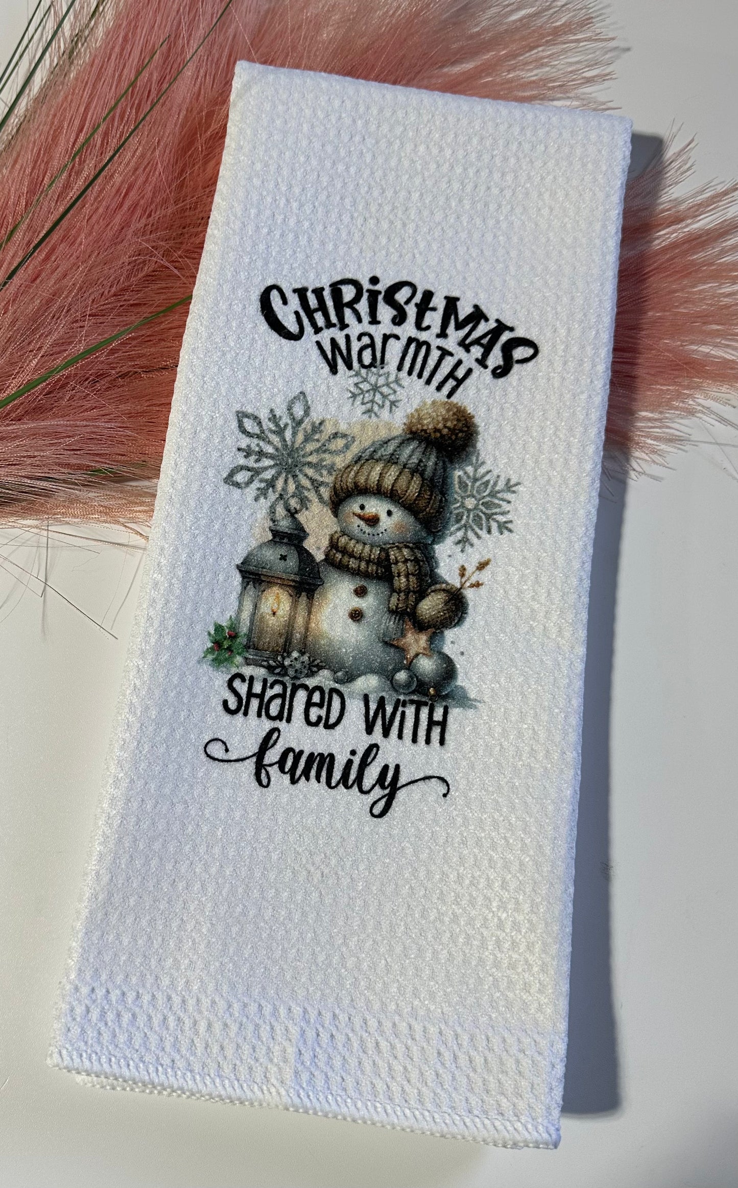 Snowman Christmas Warmth - Hand towel