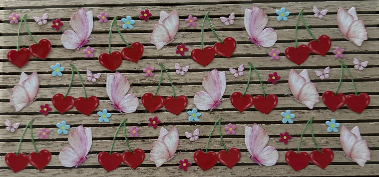 Pink Butterflies & Cherry Hearts - Wrap