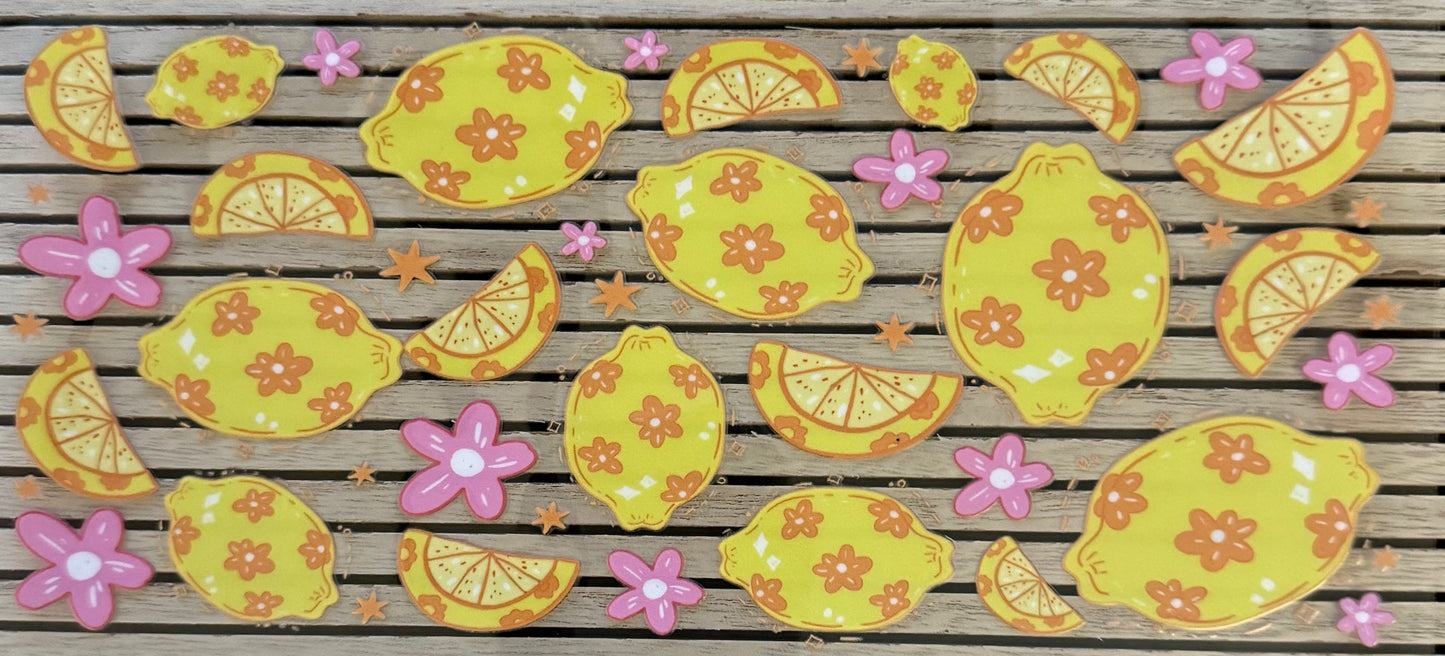 Lemons w/Pink Flowers - Wrap