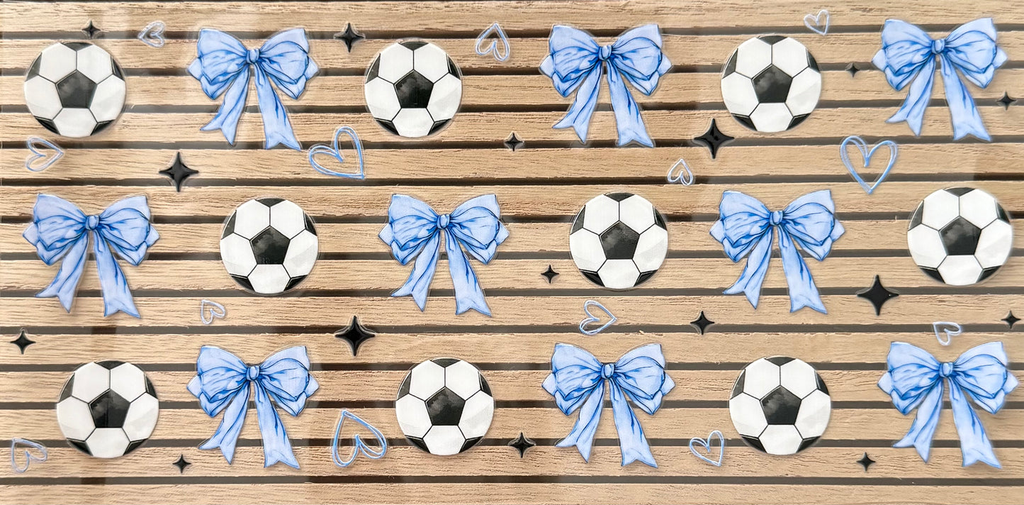 Soccer Balls & Blue Bows - Wrap