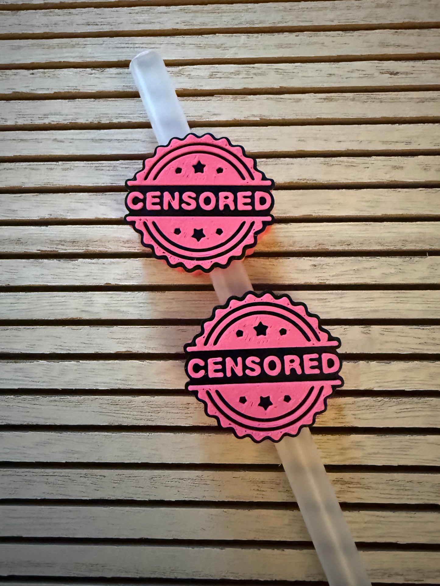 Censored - 3d Straw Topper