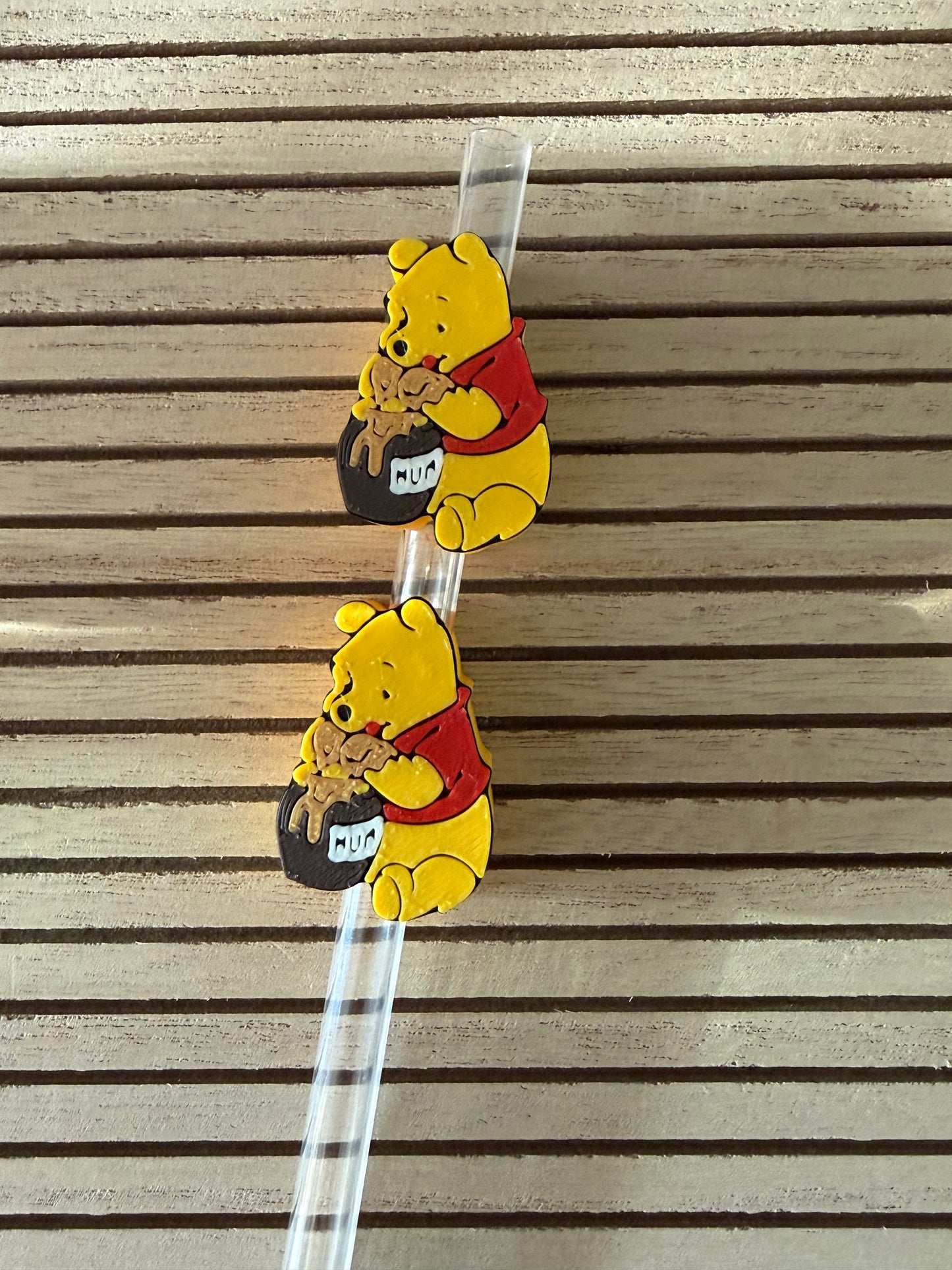 Yellow Bear w/Hunny - 3d Straw Topper