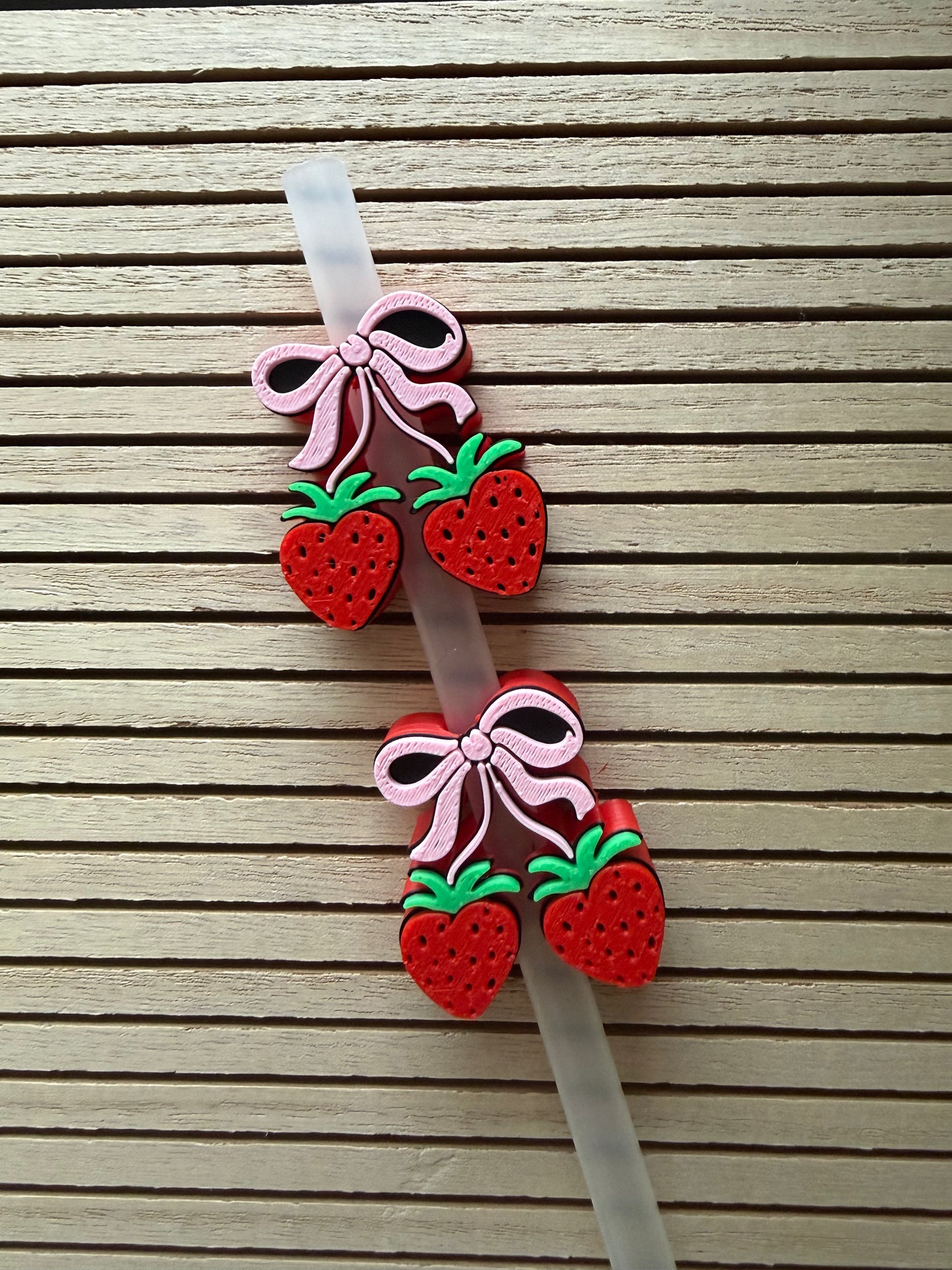 Straw-Cherries - 3d Straw Topper