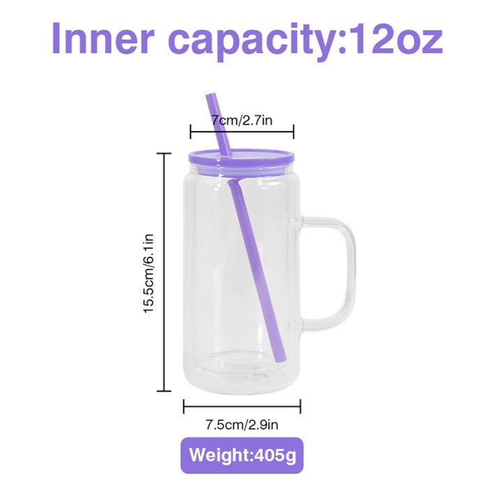 16oz Glass Snow Globe w/Grippy (12oz capacity) - Wholesale