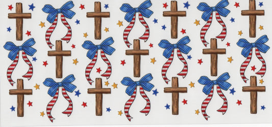 Patriotic Bows w/Crosses  - Wrap