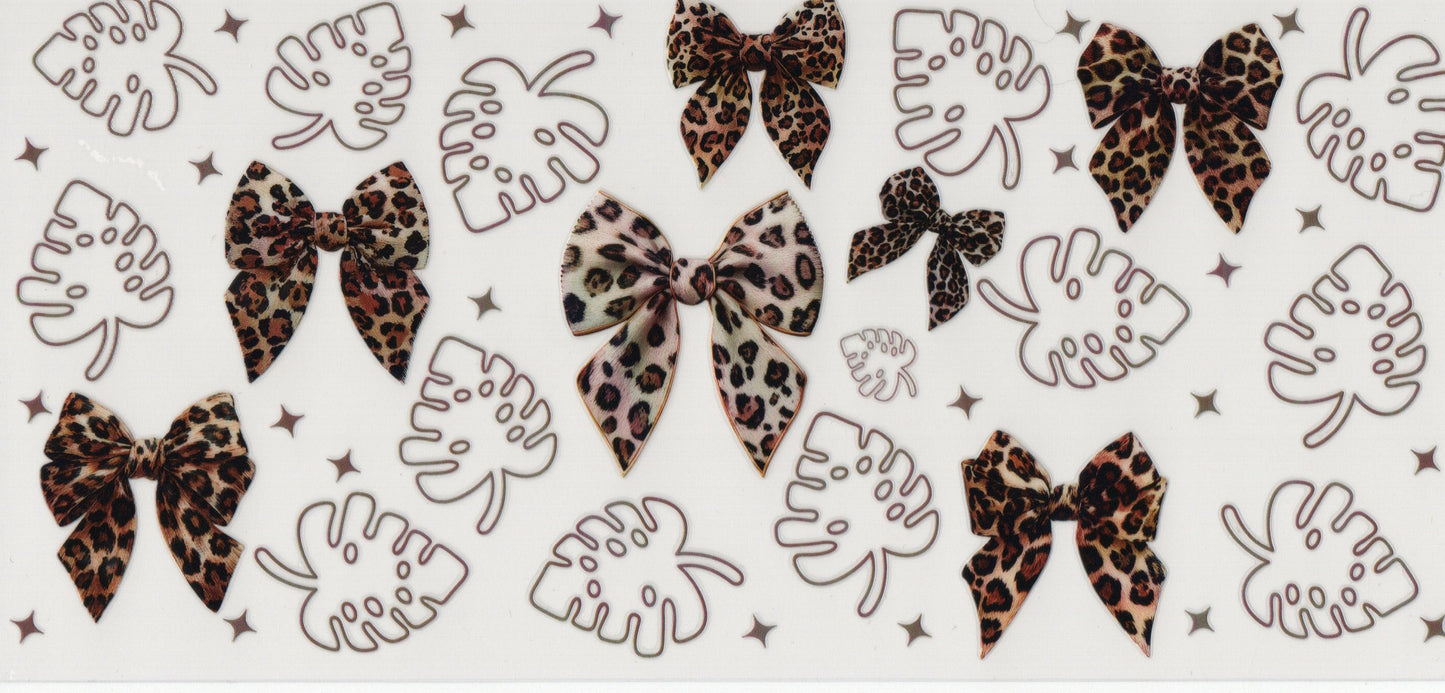Leopard Bows and Palm Leaves - Wrap