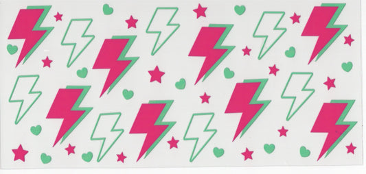 Pink & Teal Lightening Bolts - Wrap