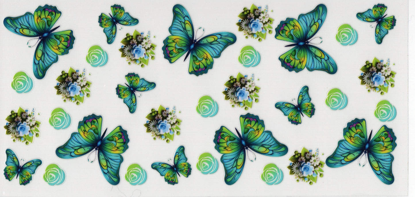Butterflies Blue/Green - Wraps