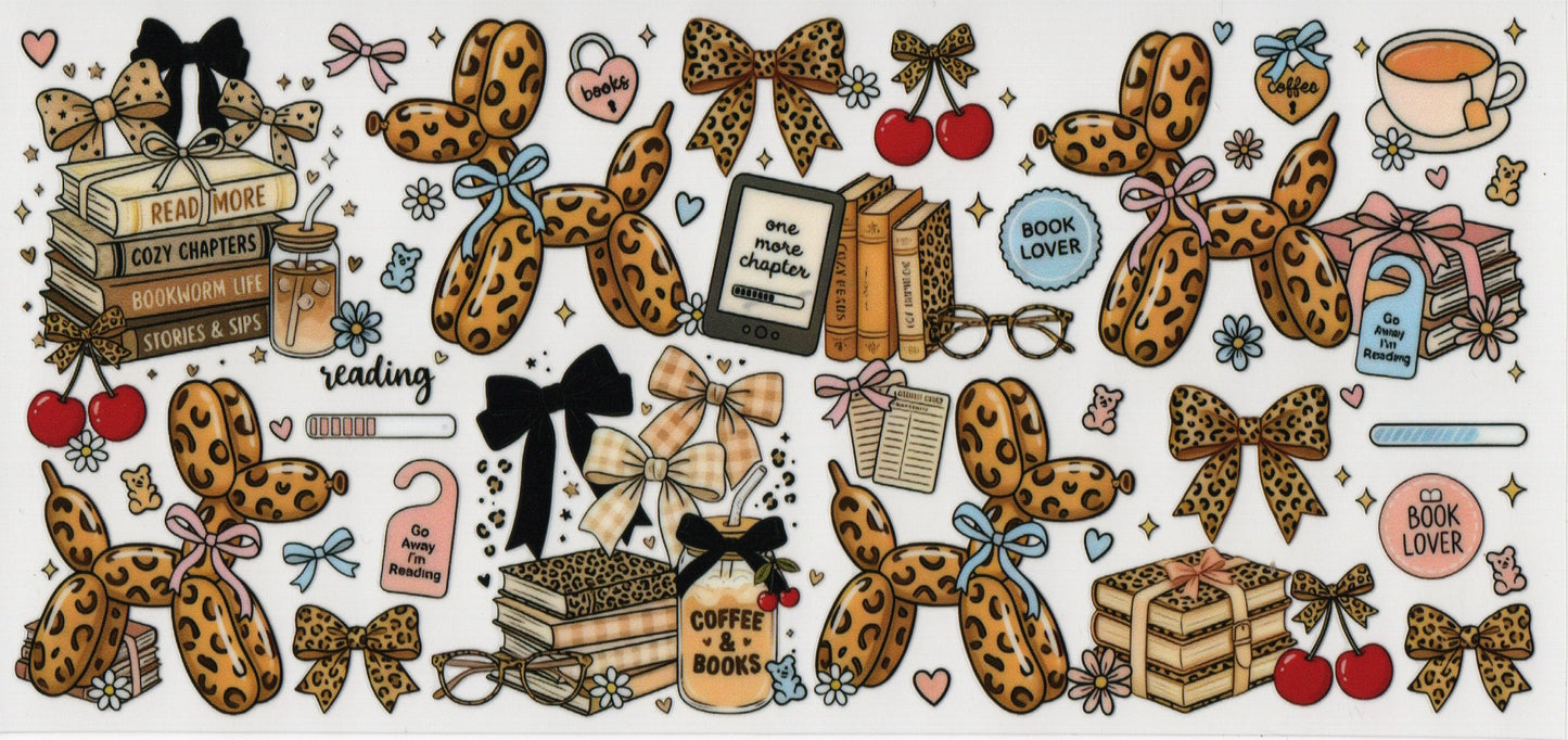 Leopard Balloon Dog & Books - Wrap