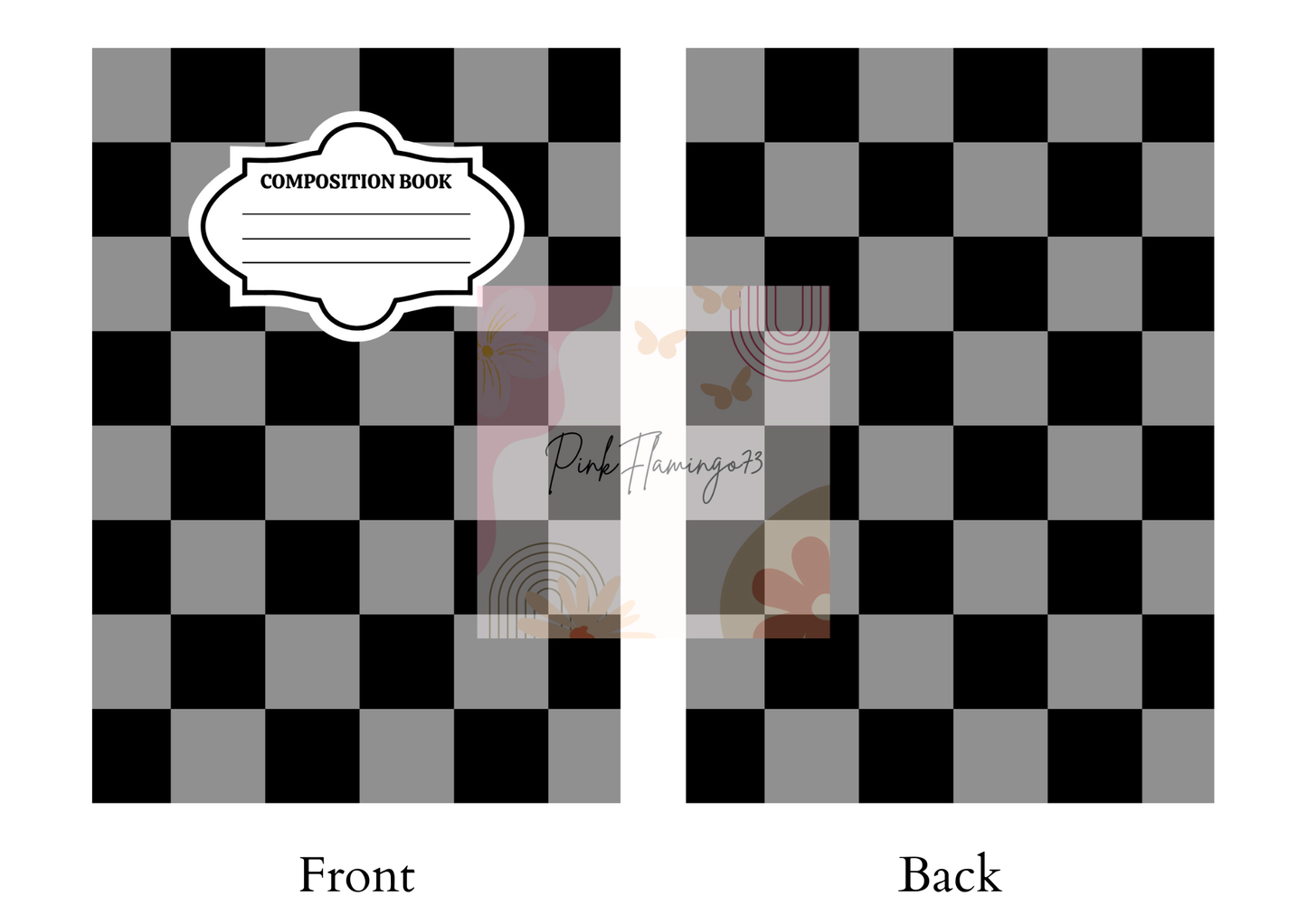 Black & Gray Check - Comp Notebook Covers - Vinyl