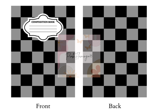 Black & Gray Check - Comp Notebook Covers - Vinyl