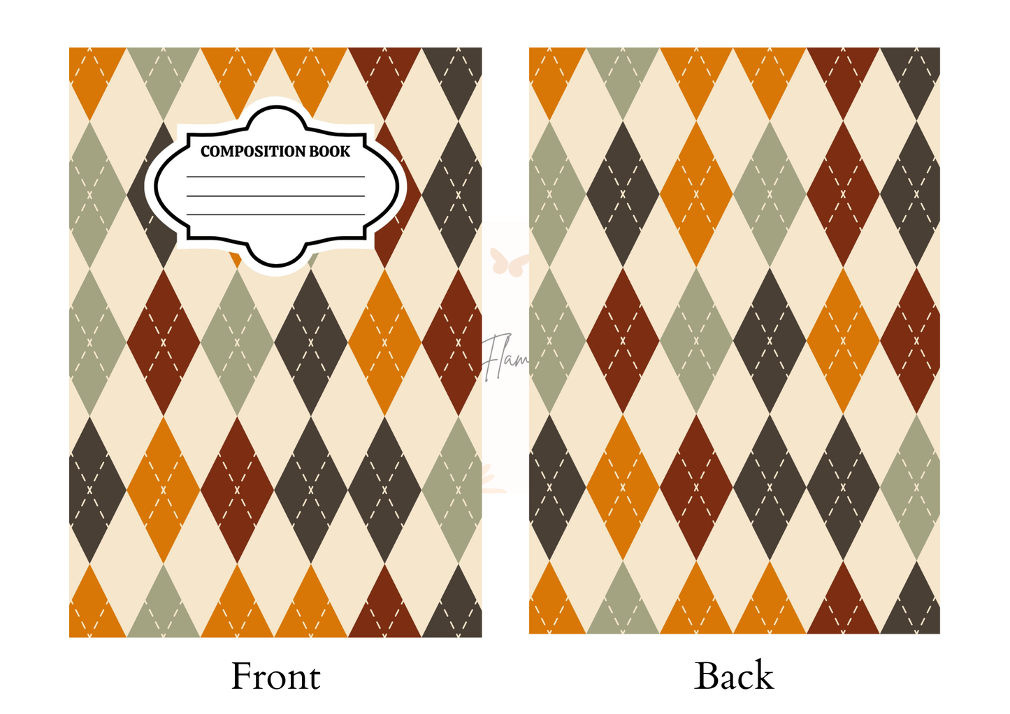 Fall Argyle  - Comp Notebook Covers - Vinyl