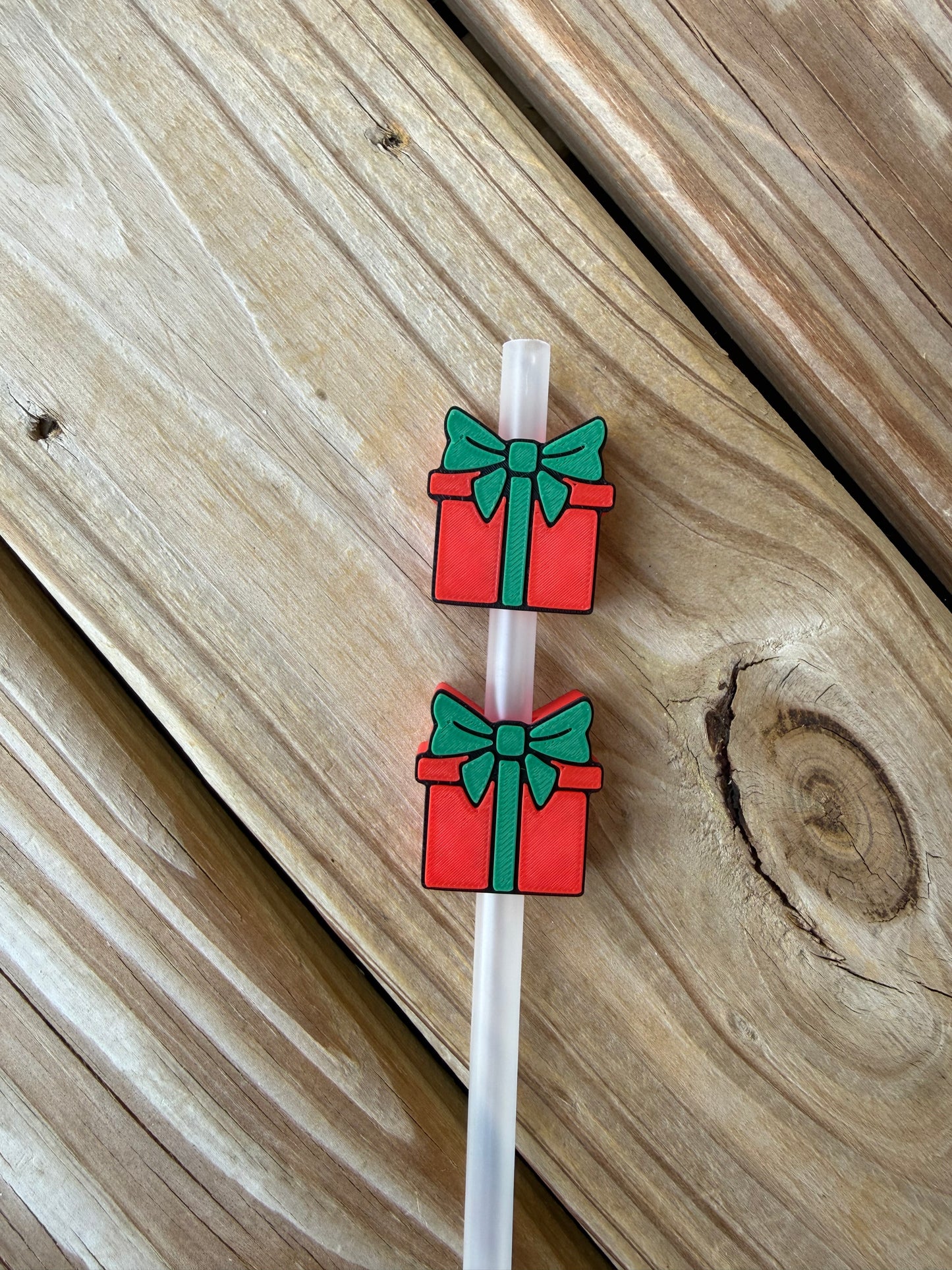 Present - 3d Straw Topper