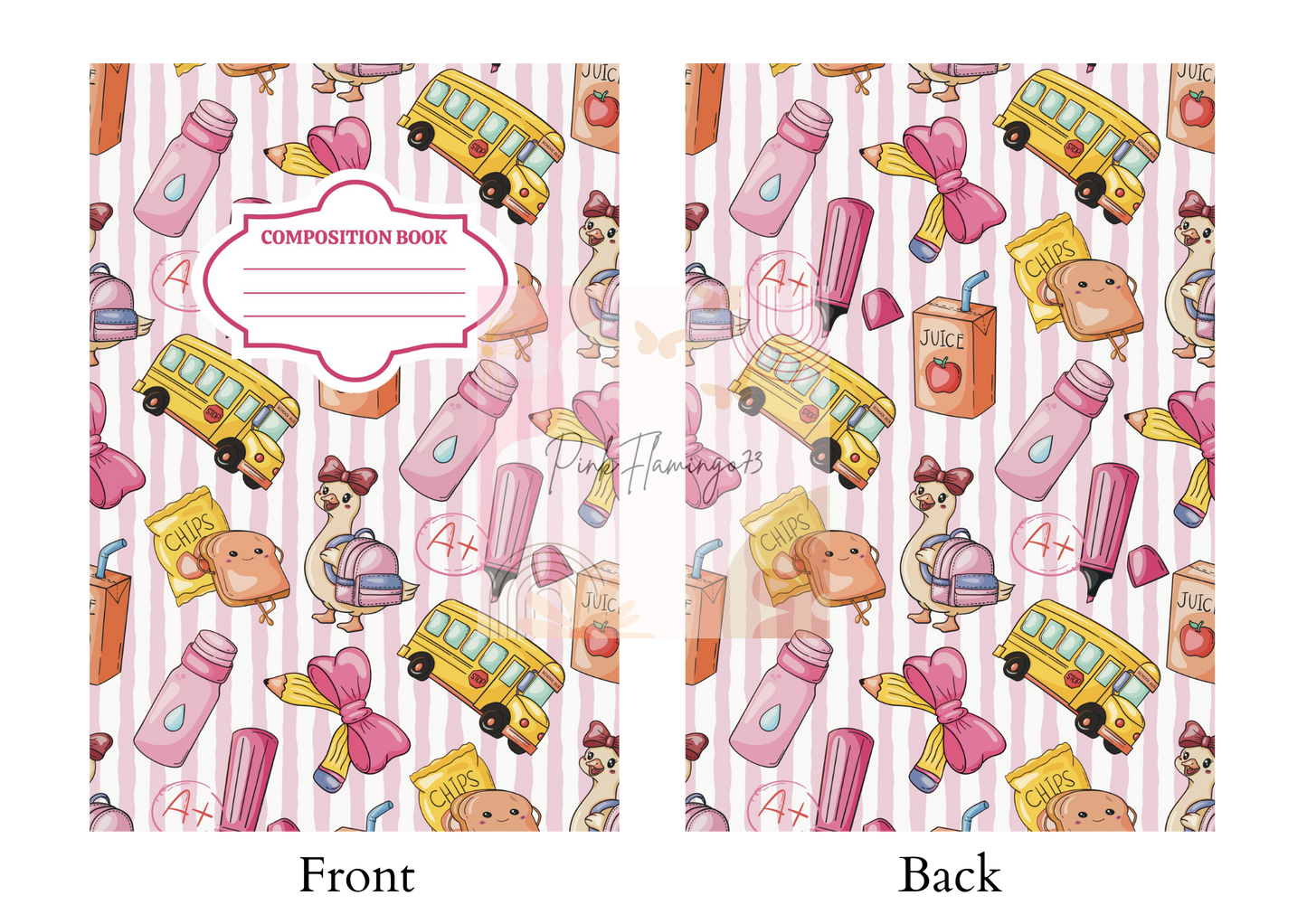 School Bus & Juice - Comp Notebook Covers - Vinyl