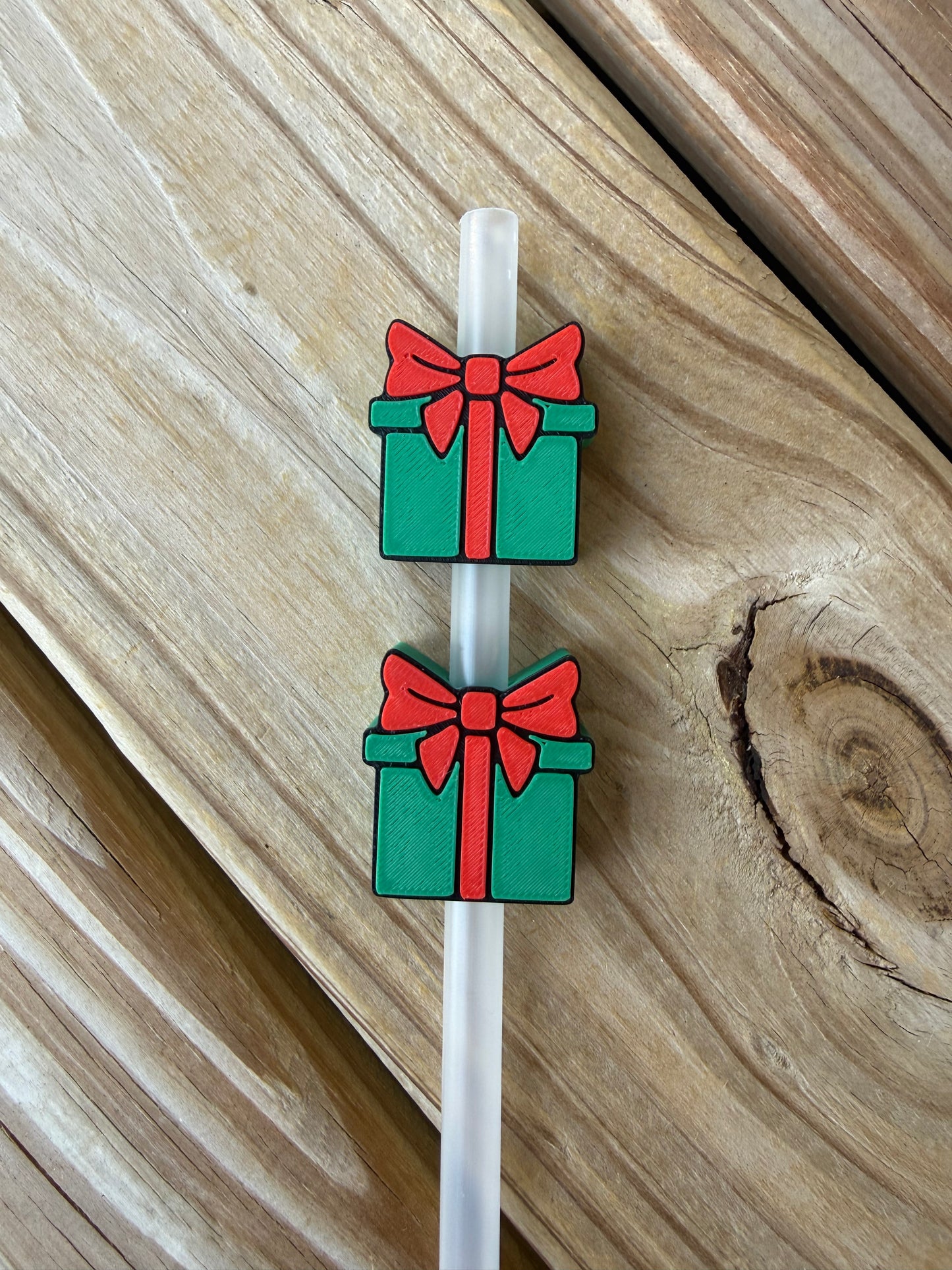 Present - 3d Straw Topper