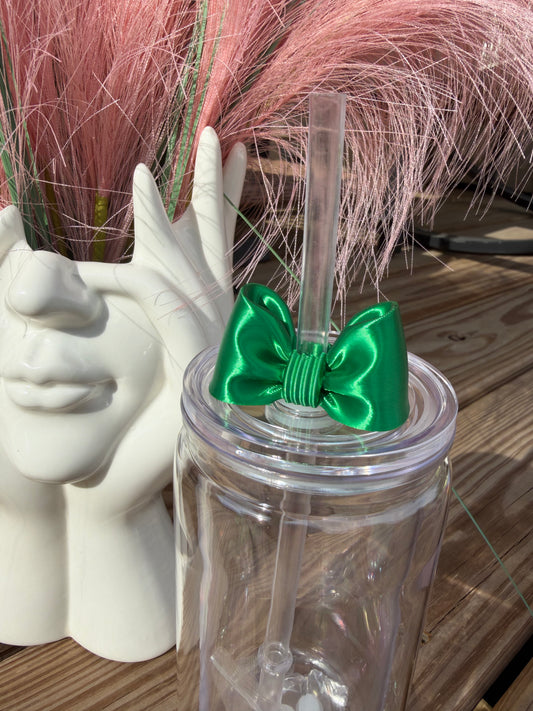Puffy Bows (16oz - Small) - 3d Straw Topper