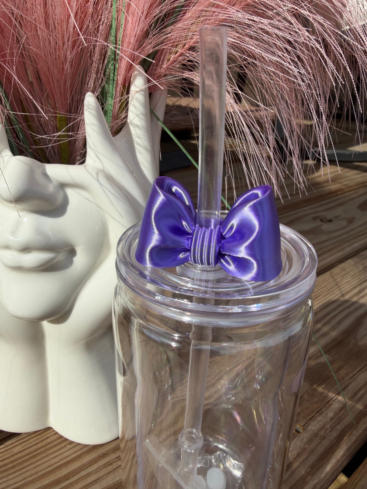 Puffy Bows (16oz - Small) - 3d Straw Topper