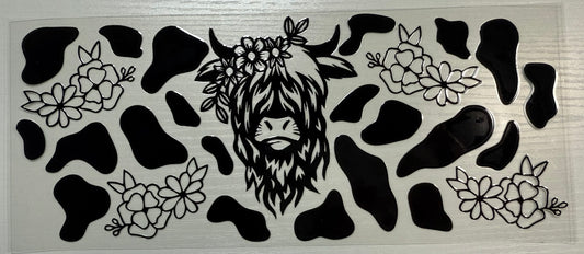 Cow Highland Black Print - Wrap