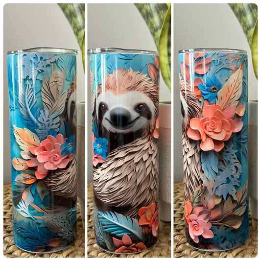 3-D Sloth - Sublimation Tumbler