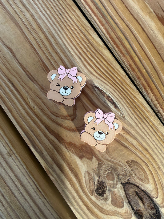 Winking Teddy - 3d Straw Topper