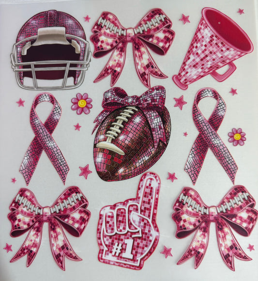 Football Pink Bows - DTF